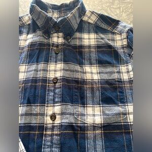Eddie Bauer Men’s Button Up Blue Plaid Flannel SZ M 100% Cotton